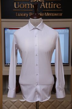 Description White colour vertical texurted line shirt. Classic Long Sleeve Tops With Vertical Stripes, Elegant Business Tops With Vertical Stripes, Elegant Tops With Vertical Stripes For Business, Classic Fitted Pinstripe Tops, White Business Top With Vertical Stripes, Classic Button-up Tops With Vertical Stripes, White Vertical Stripes Business Top, Elegant White Tops With Vertical Stripes, Vertical Stripes Button-up Business Shirt