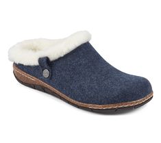 Offering supreme comfort with an easy-going vibe, these slip-on clogs combine a cozy faux fur lining with a laid-back cork footbed to create a low-key look that you'll love to wear again and again. From Earth Brands Footwear. Cozy Slip-on Clogs With Textured Footbed, Comfortable Winter Clogs With Textured Footbed, Comfortable Clogs With Textured Footbed For Winter, Winter Cozy Clogs With Cushioned Footbed, Cozy Winter Clogs With Cushioned Footbed, Cozy Winter Clogs With Rubber Sole, Comfortable Winter Clogs With Removable Insole, Winter Leather Footbed Slip-on Clogs, Winter Slip-on Clogs With Leather Footbed