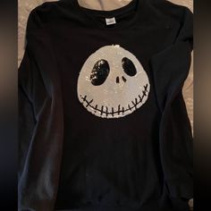 From Hot Topic, Never Worn, Missing Tags. Will Ship In 1-3 Business Days Silver Crew Neck Top For Fall, Jack Skellington, Hot Topic, Black Silver, Sweatshirts Hoodie, Womens Tops, Tags, Sweatshirts, Silver