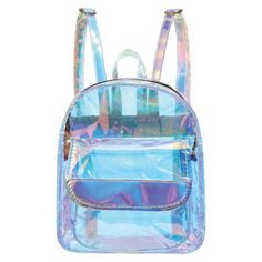 Blue Clear Holographic Mini Backpack #cute #backpacks Rave Bag, Kawaii Backpack, Mini Mochila, Girl Backpacks School, School Bags For Girls, Backpack Women, Backpack School, Backpack Travel Bag