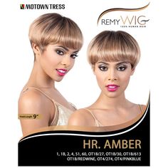 Motown Tress 100% Remy Human Hair Wig - HR.AMBERCOLOR SHOWN: OT4/274MATERIAL: Remy Human Hair TYPE: Wig LENGTH: ShortHEAT SAFE: DESCRIPTION: Finished Lenght 9" Mushroom TPD Pre-Order Yours TODAY!!! Grey Hair Pieces, Clip In Weave, Senegalese Twist Braids, Remy Wigs, Curly Short, Remy Hair Wigs, Remy Hair Weave, Hair Lotion, Remy Human Hair Wigs