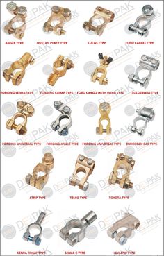 various types of clamps and fittings