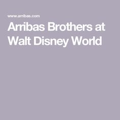 the words arbias brothers at walt world are in white letters on a gray background