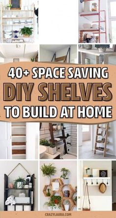 Do it your-SHELF with these incredible and easy DIY shelving ideas for the yearIf you're looking for organization inspo check this out Diy Sturdy Shelves, Creative Shelves Ideas, Homemade Shelving Ideas, How To Put Up A Shelf, How To Build A Shelf On The Wall, Diy Kitchen Shelf Ideas, Diy Wall Storage Shelves, Diy Hanging Shelves Easy, Small Shelf Diy