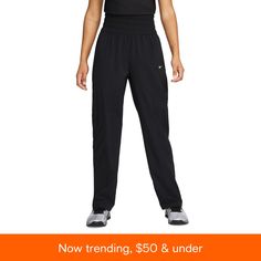 in stock Nike Full-length Workout Bottoms, Nike Full Length Sports Bottoms, Nike Full Length Workout Pants, Nike Full Length Pants For Workout, Nike Full Length Workout Bottoms, Nike Relaxed Fit Full Length Bottoms, Nike Relaxed Fit Solid Color Bottoms, Nike Relaxed Fit Bottoms With Elastic Waistband, Nike Wide Leg Pants With Elastic Waistband