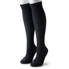 Step into comfort with these women's Doctor's Choice 2-pack compression knee socks. Step into comfort with these women's Doctor's Choice 2-pack compression knee socks. FEATURES Fits shoe size 6-10 Knee-High Light compression (8-15 mmhg) helps to improve swelling in the leg, venous insufficiency, cold extremities, and restless leg syndrome Technology designed to help control both moisture and odor Silky soft nylon stretch construction creates a sock that is easy to pull on and off Seamless toe is Black Mid-calf Socks, Breathable Compression Knee-high Socks, Comfortable Compression Knee-high Socks, Breathable Comfortable Knee-high Socks, Comfortable Breathable Knee-high Socks, Supportive Compression Knee-high Socks, Breathable Supportive Knee-high Socks, Comfortable Stretch Knee-high Socks, Breathable Black Knee-high Socks