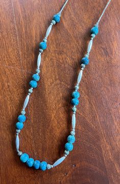 Single-strand long turquoise and silver necklace Ithaca Ny, Boiled Wool, Boho Vibe, Pendant Necklaces, Turquoise Necklace, Necklace Etsy, Jewelry Necklace Pendant, Necklace Lengths, Silver Necklace