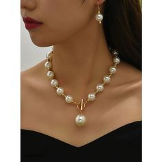 Gender:Women's; What's in the box:1 Necklace,Earrings; Quantity:1 set; Theme:Precious; Shape:Geometric; Style:Stylish,Simple; Jewelry Type:Bridal Jewelry Sets; Occasion:Wedding,Party; Material:Imitation Pearl; Design:Classic; Features:Cool,Lovely; Front page:WE; Shipping Weight:0.5; Listing Date:07/27/2023 قلادات م�تدلية, Pearl Necklace Designs, Pearl Necklace Set, Pearl Jewelry Sets, Women's Jewelry Sets, Handmade Fashion Jewelry, Handmade Wire Jewelry, Geometric Jewelry, Cheap Jewelry