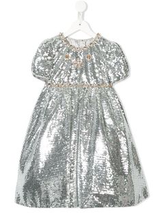 Dolce & Gabbana Kids Sequin Embellished Party Dress - Farfetch Princess Style Glitter Dress For Dress-up, Princess Holiday Dress For Party Season, Holiday Sequin Dress With Contrast Sequins For Festive Occasion, Embellished Princess Dress For Dress-up, Festive Glitter Dresses For Party Season, Princess Style Dresses For Holiday Celebration, Princess Dresses For Holiday Celebrations, Princess Style Holiday Celebration Dress, Holiday Celebration Princess Dress