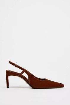 - Brown | ZARA United States Elegant Brown Slingback Pumps With Buckle Closure, Elegant Brown Slingback Pumps With Buckle, Formal Slingback Pumps With Pointed Toe And Strap, Formal Pointed Toe Slingback Pumps With Strap, High Heel Slingback Pumps With Strap For Formal Occasions, Chic Brown Slingback Pumps With Buckle Closure, Formal High Heel Slingback Pumps With Strap, Formal Slingback Pumps With Ankle Strap, Formal Slingback Pumps With Straps