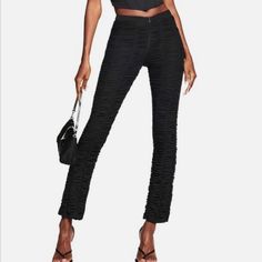 Size Xxs Iamgia Ophelia Pants Black Brand New With Tags Black High-waisted Pants For Club, Chic Stretch Bottoms For Club, Edgy Black Club Pants, Casual Black Pants For Club, Black Stretch Pants For Club, High-waisted Pants For Club And Spring, High-waisted Pants For Club And Spring Season, High Waist Pants For Club In Spring, Fitted Black Pants For Club