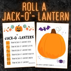 two halloween party games with jack - o'lanterns on them