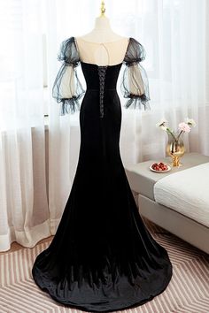 10% off now! formal long black evening dress with bow knots online. Sheprom offers formal, party, casual & more style dresses to fit your special occasions. Black Gown For Prom Party Season, Black Prom Gown For Party Season, Black Gown For Prom And Party Season, Black Dress With Sweep Train For Party Season, Black Bridesmaid Dress For Prom Season, Black Gown For Prom Season, Black Evening Dress For Wedding Holiday, Black Evening Dress For Holiday Wedding, Black Holiday Evening Dress For Wedding