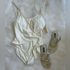 Cream Colored One Piece Swimsuit With Gold Tone Hardware By Michael Kors. New! Michael Kors Beachwear Swimwear For Summer, Michael Kors Summer Beachwear Swimwear, Michael Kors Summer Beachwear, Michael Kors Swimwear For The Beach, Michael Kors Swimwear For Beach, 1 Piece Swimsuit, White Halter Maxi Dress, People Shopping, Black Swimsuit