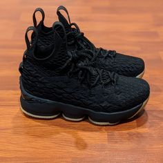 Nike Lebron 15 Gs 'Black Gum' (Size Us Mens 4/Wmns 5.5). Condition Is New Without Box. Come As Seen In Pictures. Any Questions Send A Message. All Items Are Shipped Within 24hrs Of Purchase Casual Black Basketball Shoes With Gum Sole, Black Basketball Shoes With Gum Sole For Sports, Black Basketball Shoes With Gum Sole, Black Synthetic Basketball Shoes With Gum Sole, Black Lace-up Basketball Shoes With Gum Sole, Black High-top Basketball Shoes With Gum Sole, Black Mid-top Basketball Shoes With Gum Sole, Nike Black Leather Basketball Shoes, Lebron 2