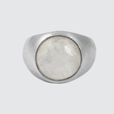 Large round cabochon stone set in a modern men's style sterling silver ring. Great for both women and men. (-can be special ordered in larger sizes) -stone approx. 1/2" in diameter-RJ518 Modern Mens Fashion, Cabochon Ring, Labradorite Ring, Modern Man, Stone Settings, Rainbow Moonstone, Men's Style, Sterling Silver Ring, Moonstone