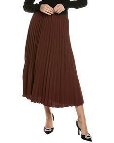 Yal New York Chiffon Pleated Skirt1 Chiffon Pleated Skirt, Woman's Closet, Pleated Chiffon Skirt, Womens Closet, Midi Skirts, Rust Color, Pleated Skirt, Color Patterns, Design Details