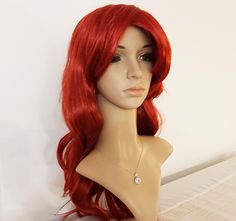 Halloween costume red wig for women. Free shipping in US. Ready to ship. Style: long wavy Color: dark red, deep red, rusty red Material: heat resistant synthetic fiber Length: about 27 inches / 70 cm Fits most head sizes. Breathable lace cap and elasticated straps for a comfort and easy fit. You may choose to have two snap clips sewn on for the wig to stay more securely. Please note that the colors on photo can differ because of light, screen settings, personal color perception, etc. Please read the description, check actual photos, and ask questions if doubt. Please inquire before ordering if the color is very important to you. Deep Red Wig, Color Perception, Red Wig, Personal Color, Red Wigs, Lace Caps, Snap Clips, Halloween Party Costumes, Halloween Kostüm