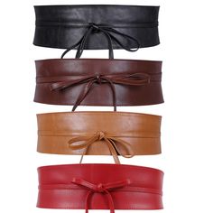 PRICES MAY VARY. ⭐Obi Belt Material:The wide obi belt is made of soft but durable PU leather,the velvet inner design will make you feel warmer in autumn/winter. The good material will make the obi belt comfortable to wear. Our obi belt can highlight your waist in a very attractive way. All-strap design makes the belt easy to take on/ off. ⭐Lace-up Design: The self tie obi belt can be tied in different bowknots with the two PU leather long strings, and this design make the whole belt more fashion Long Chiffon Blouse, Leather Obi Belt, Belt For Dress, Casual Chiffon Dress, Fancy Dress Ball, Boho Belt, Boho Belts, Wide Leather Belt, Head Chain