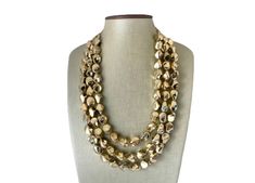 Gorgeous - perfect golden metallic statement necklace that compliments a white tee and a black dress equally! We are celebrating our favorite drinks all year long with jewelry inspired by them. These drinks have given us so many great nights, it's time we give back 😛 16 inches with a 4 inch extender chain. **All items come from a smoke and pet free home Polished Metal Beads Jewelry For Party, Party Jewelry With Polished Metal Beads, Elegant Gold Bead Necklaces For Party, Elegant Polished Bead Necklaces For Parties, Party Beaded Necklaces With Faceted Metal Beads, Metal Beaded Necklaces With Faceted Beads For Party, Metal Beaded Necklace With Faceted Beads For Party, Elegant Party Necklaces With Polished Beads, Party Jewelry In Gold-tone With Gold Beads