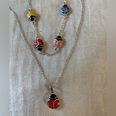 Adorable! The Necklace Is Approximately 16” And The Bracelet Is Approximately 7” Long. New Without Tags! Ladybug Necklace, The Necklace, Avon Jewelry, Necklace Bracelet, Bracelet Set, Multi Colored, Womens Jewelry Necklace, Necklaces Bracelets, Jewelry Necklaces