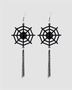 Details: Earrings featuring Halloween items Black Punk Jewelry For Halloween, Black Punk Jewelry For Costume Party, Black Spooky Jewelry For Costume Party, Edgy Pierced Halloween Earrings, Edgy Halloween Pierced Earrings, Witchy Black Halloween Jewelry, Witchy Black Jewelry For Halloween, Black Witchy Jewelry For Halloween, Edgy Pierced Earrings For Halloween