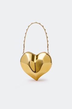 MOLDEDHEARTBAGINSTARGOLD Heart Shaped Bag, Simon Miller, Shoes Flats Sandals, Heart Bag, Boot Bag, Platform Boots, S Star, Chain Strap, Leather Straps