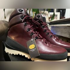 The North Face Cryos Hiker Boot Leather Warm Boots Made In Italy. New With Box. Color Is Maroon, Black, With A Tan Sole. Men’s Size 14 All Offers Welcomed And Considered. Black Hiking Boots, Gray Leather Shoes, North Face Boots, Mens Hiking Shoes, The North Face Shoes, Hiker Boots, North Face Shoes, Men’s Boots, Mid Boots