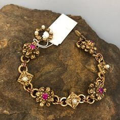 This bracelet is inspired by 15th century jewelry.  Hand carved in bronze and set with 4mm faceted rubies and pearls. Toggle Closure. 15th Century Jewelry, Bronze Bracelet, Bronze Bracelets, Wedding Bracelets, Hippie Bracelets, Spike Earrings, Jewelry Hand, Wedding Jewelry Bracelets, 15th Century