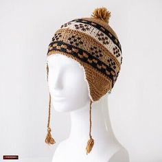 Premium Quality Peruvian Brown Alpaca Hat Chullo with ear flaps |Winter 100% alpaca hat | Gift, Women's Winter Accessories Peruvian Hat, Winter Accessories, Winter Women, Alpaca, Women's Accessories, Hats, Gifts