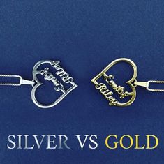 onecklace Let the poll start! Silver VS Gold, which one you prefer? #oNecklace • • • #silver #goldplated #heartnecklace #heart #namenecklace #personalizedjewelry Couple Heart, Special Necklace, Other Half, Heart Pendant Necklace, Name Necklace, Gold And Silver, Wire Jewelry, Heart Necklace, Personalized Jewelry