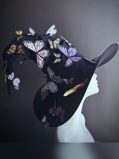 Handcrafted with love and attention to detail, this Witches Hat fits adults and can be customized in amazing array of Pastel shade Butterfly Colors!  C U S T O M I Z A T I O N Get in touch for custom orders! S I Z E  Adult size.  S H I P P I N G -  Processed same day or within 24 hours.  1-2 day guaranteed delivery, add item to cart, click shipping tab for rates.  Pls leave a check out note with your need date & contact number  Msg for delivery time frames (Include your state/country) C O N T A Fancy Witch Hat, Mardi Gras Kid, Kids Party Packs, Butterfly Colors, Pastel Witch, Pastel Butterflies, Hat Base, Witches Hat, Halloween Witch Hat