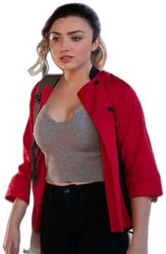 Casual Red Blazer For Fall, Casual Red Fall Blazer, Red Outerwear For Fall Day Out, Red Long Sleeve Outerwear For Day Out, Edgy Red Spring Outerwear, Cobra Kai Tory, Tory Nichols, Michael Jackson Jacket, Superman Cosplay