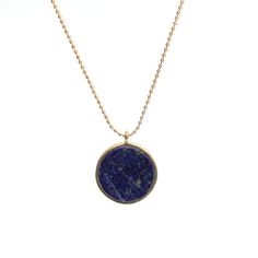 PRICES MAY VARY. Blue Lapis Lazuli Necklace: The necklace showcase the enchanting 20 mm Lapis Lazuli, a deep blue gemstone known for its striking color. The round flat coin pendant accentuates the natural allure of Lapis Lazuli. Secure Bezel Setting: The Lapis Lazuli is carefully set in a 22mm round 14k gold plated bezel, highlighting its circular shape and allowing the deep blue hues to shine without compromise. Adjustable Length: The 16+2 inch 14k Gold Plated Diamond Ball Chain provides versat Necklace Fancy, Diamond Ball, Necklace Locket, Lapis Lazuli Necklace, Locket Pendant Necklace, Nature Necklace, Coin Pendant Necklace, Lapis Lazuli Stone, Mothers Necklace