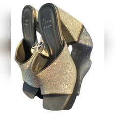 A New Day Women's Rhinestone Block Heeled Mule Shoes Silver Glitter Size 7 New With Tags 4 Inches #Blockheels #Mule #Heels #Anewday #Platformheels #Mules Block Heel Mule, Mule Heels, Heeled Mule, Mule Shoes, Shoes Silver, Silver Shoes, Mule Clogs, Mules Shoes, Silver Glitter