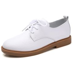 Oxford Shoes Ballerina Flats Genuine Leather Loafers – lastrafashion White Leather Summer Oxfords, White Leather Oxfords For Summer, Casual Pointed Toe Lace-up Faux Leather Shoes, Casual Faux Leather Lace-up Shoes With Pointed Toe, Spring Lace-up Faux Leather Shoes, Casual Low-top Leather Shoes For Office, Spring Faux Leather Lace-up Shoes, Casual Lace-up Flats For Fall, Casual Faux Leather Oxfords For Fall