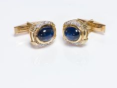 Sapphire & Diamond Cufflinks.Vintage yellow gold cabochon sapphire and diamond cufflinks. Luxury Diamond Cabochons For Formal Occasions, Formal Hallmarked Diamond Cabochons, Fine Jewelry Yellow Gold Cabochons For Formal Occasions, Luxury Gold Diamond Cabochons, Blue Classic Cabochons For Formal Occasion, Classic Blue Cabochons For Formal Occasion, Blue Formal Classic Cabochons, Blue Classic Formal Cabochons, Classic Yellow Gold Cabochons For Formal Occasions