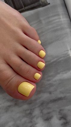 Summer Nails Pedicure, Yellow Toe Nails, Summer Pedicure