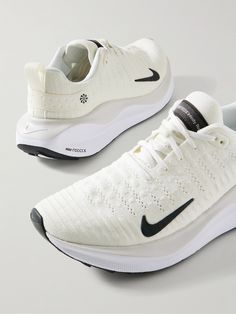 Nike Running's innovative footwear is designed to offer comfort and support with each stride. , These 'Infinity Run 4' sneakers are made from breathable, flexible Flyknit with padded foam collars and internal fit bands for arch support , Water-repellent toe liner keeps you dry and comfortable , ReactX foam delivers energy return, ensuring a springy, responsive step Small to size. See Size & Fit notes. Sneakers For Men, Driving Shoes, Running Shoes Nike, Slides Shoes, Classic Sneakers, Derby Shoes, Espadrille Shoes, Nike Running, Formal Shoes