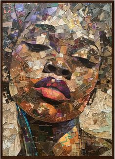 a collage of many different types of mosaics on a woman's face