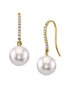 These exquisite pearl earrings feature two 8mm AAAA Quality Freshwater pearls, hand-picked for their incredible luster and overtones. The pearls are mounted on the finest 14K gold with dazzling 18 SI clarity diamonds.
These earrings come packaged in a beautiful jewelry gift box, perfect for gifting. Elegant Gold Pearl Earrings With Brilliant Cut, Elegant Gold Pearl Earrings Brilliant Cut, Gold Pearl Earrings With Diamond Accents For Formal Occasions, Formal Gold Pearl Earrings With Diamond Accents, Formal Yellow Gold Diamond Earrings With Pearl Drop, Classic Pearl Earrings With Diamond Accents For Evening, Elegant Gold Diamond Earrings With Pearl, Yellow Gold Akoya Pearl Earrings With Diamond Accents, Formal Akoya Pearl Earrings With Diamond Accents