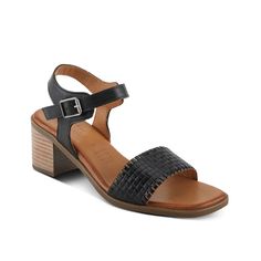 Spring Step-Nifona Sandal City strolls might turn fashionable when you get into the Nifona sandal from Spring Step. An embossed toe strap brings the edgy factor to the adjustable sandal, designed in a two-piece profile. A stacked block heel gives you an elevated style. Adjustable Sandals, Elevated Style, Shop Sandals, Black Sandals, Block Heels, Open Toe, Leather Upper, Two Piece, Style Inspiration