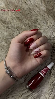 Nail Art Vermelho, Cherry Nails, Dream Nails, Nails Inspo, Nail Decorations, Glow Up?, Makeup Nails, Nails Inspiration