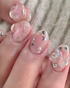 Korean Jelly Nails, Nails Cute, Summery Nails, Jelly Nails, Chic Nails, Nail Tech, Trendy Nails, How To Do Nails