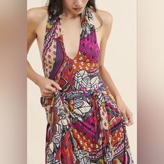 This Beautiful, Vibrant Dress Is Certainly Giving Hippie Folk Vibes. New With Tags, Retail 148 Please View All Photos As They Are Part Of The Description. Multicolor Print V-neck Summer Dress, Vibrant V-neck Midi Dress For Brunch, Multicolor Print V-neck Midi Dress For Vacation, Colorful V-neck Beach Dress, Multicolor Vibrant Print V-neck Dress, Vibrant Print V-neck Maxi Dress For Brunch, Multicolor Print V-neck Beach Dress, Multicolor V-neck Summer Midi Dress, Bohemian V-neck Midi Dress With Vibrant Print