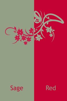 two red and green banners with floral designs on one side, the other half has an image of a bird