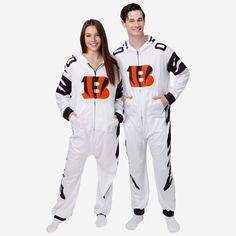 Cincinnati Bengals White Stripe One Piece Pajamas Mlb Pajamas, Onesie Pajamas, Logo Display, Striped One Piece, One Piece Pajamas, Weekend Warrior, Cincinnati Bengals, National Football League, Football League