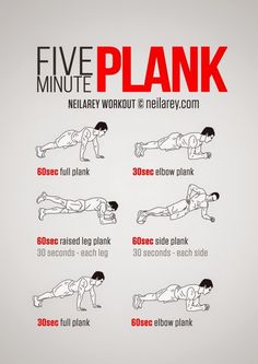 the five minute plank workout is shown in this screenshot from an iphone screen shot