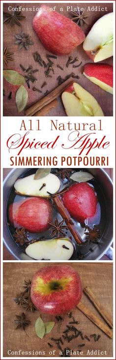 CONFESSIONS OF A PLATE ADDICT: All-Natural Spiced Apple Simmering Potpourri Apple Simmer Pot, Simmering Pot, Apple Core