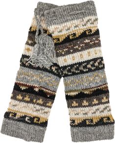 This is a pure wool hand-knit brown, white grey and black Leg Warmer that is part of our Glaze range (that comes with a matching handwarmer and hat).  This Leg Warmer is ideal as an extra layer with a nice and comfortable fleece lining, and a tassel-tie on the top to keep it snug. #tlb #vacationclothing #Fall #Handmade #WoolenSet #WoolenLegWarmer Brown Leg Warmers, Bridesmaids Outfits, Long Cotton Skirt, Black Leg Warmers, Wool Leg Warmers, Dr Wardrobe, Woolen Socks, Streamer Dr, Unique Clothes